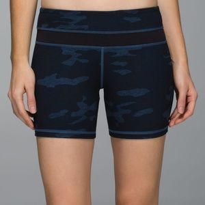 Lululemon Blue Camo Groove Shorts